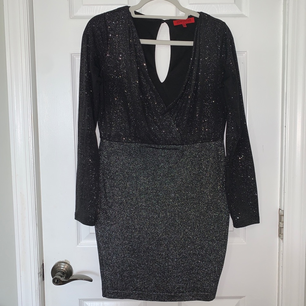 Wow Couture Cute Sexy Silver mini dress. Size XL